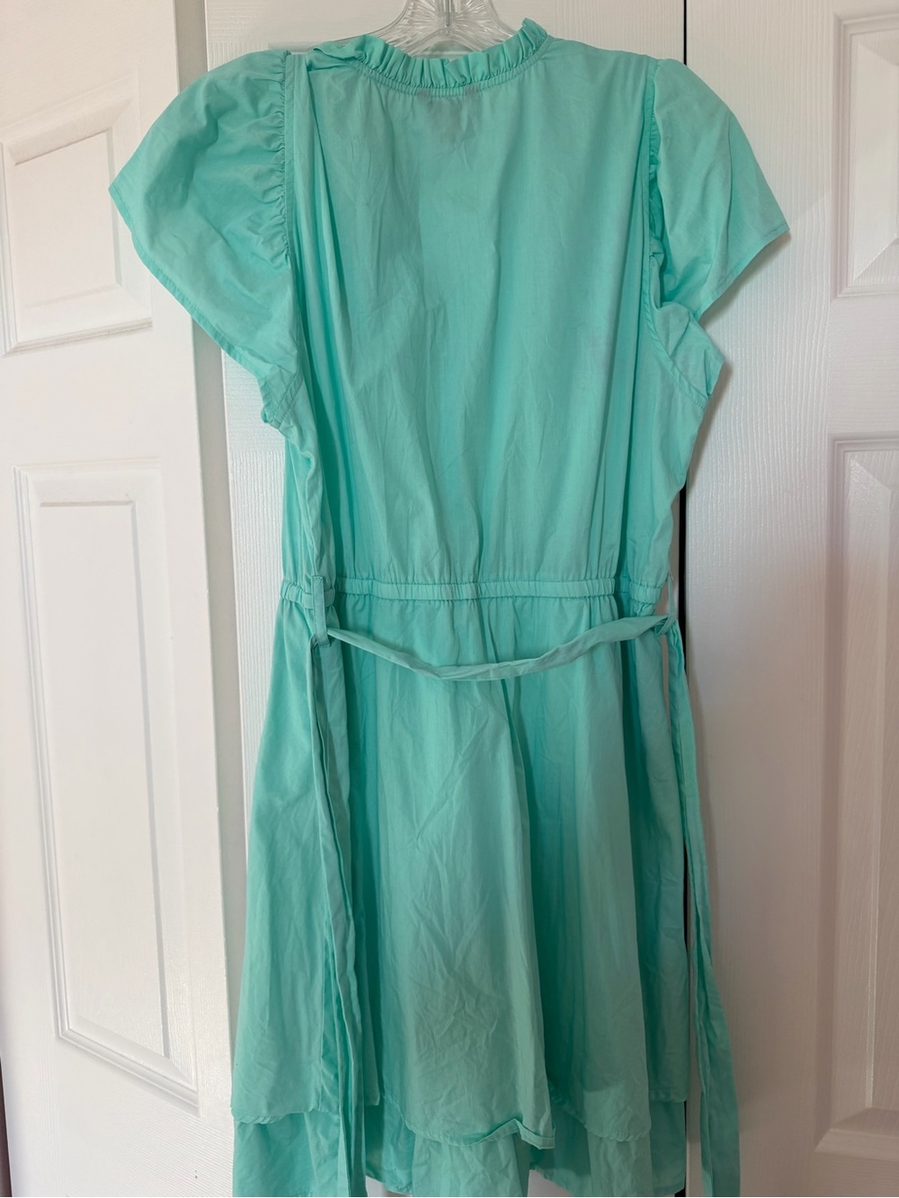 Versona Seafoam Ruffle Neck Blouse - Picture 6 of 7